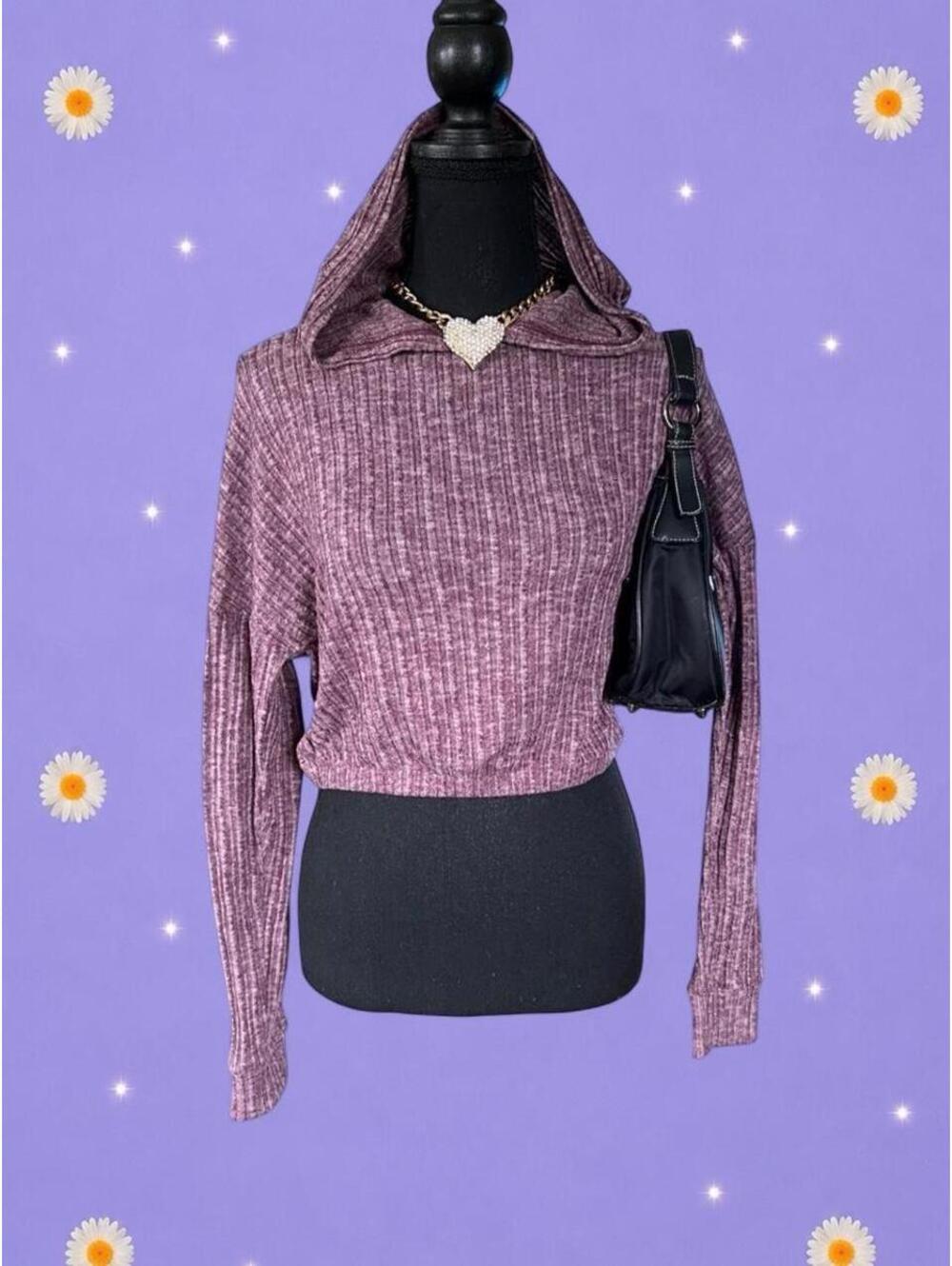 Vintage Y2K Aeropostale Fairy Grunge Soft Girl Cropped Hoodie Size XS 🤎